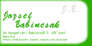 jozsef babincsak business card